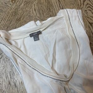 J. Jill Women's Size Medium Cream Cotton Modal‎ Blend Beaded Tank Top